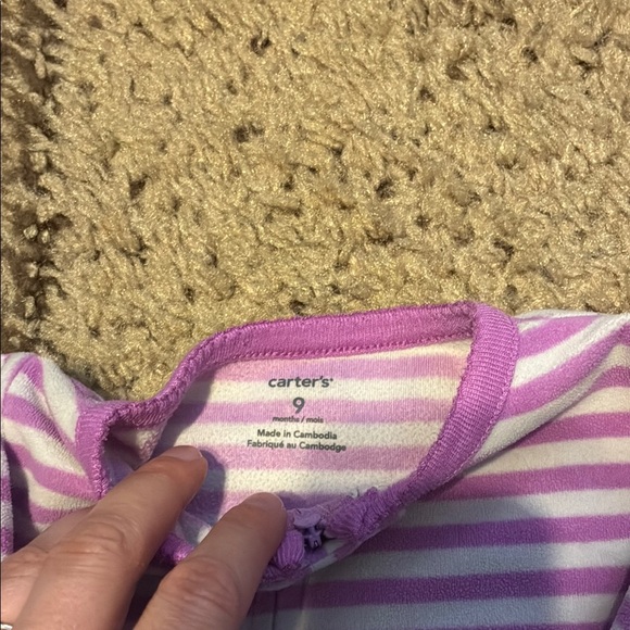 Carter's Pink and Purple Footies Pajamas - Picture 5 of 9